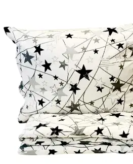 Obliečky Csillag fehér pamut ágyneműhuzat 200x140cm+90x70cm TiaHome - 1x Vankúš 90x70cm, 1x Paplón 140x200cm