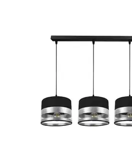 Svietidlá  Luster na lanku MILO 3xE27/60W/230V strieborná/čierna 0345