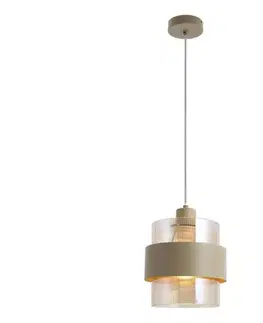 Svietidlá  Luster na lanku VALENTINO 1xE27/15W/230V béžový/číry ML2238