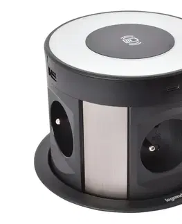 Predlžovacie káble Legrand 654981 - Zásuvkový stĺpik pre dosku stola 4x230V + 2xUSB-A + 2xUSB-C + bezdr. 654981