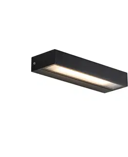 Vonkajšie nástenné svietidlá Moderné nástenné svietidlo čierne 22 cm vrátane LED IP65 - Hannah