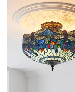 Svietidlá Endon 111897 - Prisadený luster Tiffany DRAGONFLY 3xE27/10W/230V, priemer 41 cm 111897