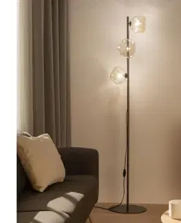 Lampy BRILAGI - Stojacia lampa VULCANO 3xG9/8W/230V bronzová/dymová béžová 16200