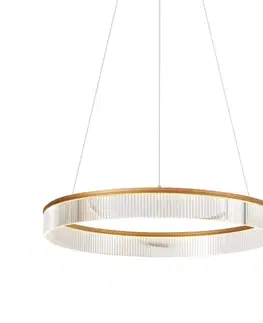 Závesné svietidlá Moderné závesné svietidlo mosadzné 78 cm vrátane LED s 3-stupňovým stmievaním - Anello Chandelier