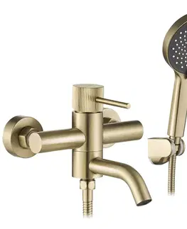 Kúpeľňové batérie REA - Vaňová batéria Lungo Stripe Gold Brush REA-B8055