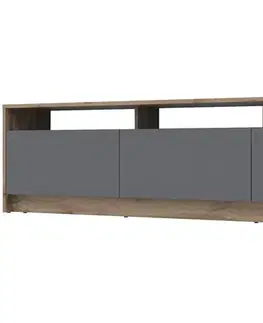 TV stolíky NABBI Ulfet U3 tv stolík dub tahoe / antracit
