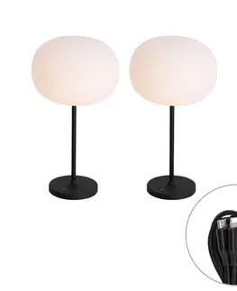 Lampy Sada 2 moderných nabíjateľných stolových lamp bielych - Maloi