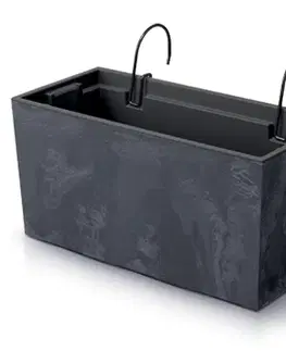 Kvetináče a truhlíky NABBI DUC400EW plastový balkónový kvetináč 39,5 cm antracit