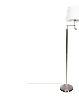 Lampy ByRydens 1988780-5504-LED Stojacia lampa ORLANDO 1xE27/5W/230V+LED/3W biela/bron 1988780-5504