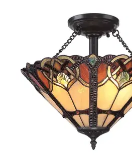 Svietidlá Elstead Quoizel QZ-CAMBRIDGE-SF - Stropné svietidlo Tiffany CAMBRIDGE 2xE27/100W/230V QZ-CAMBRIDGE-SF