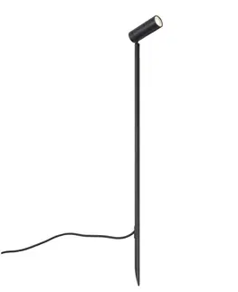 LED reflektory a svietidlá s bodcom do zeme Bodové svietidlo čierne 80 cm vrátane LED nastaviteľné IP65 vrátane kábla a zástrčky - Carl