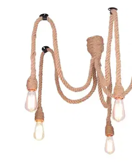 Svietidlá  Luster na lanku ROPE CASA 5xE27/12W/230V pavúk 312921
