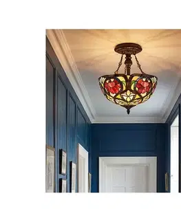 Svietidlá Elstead Quoizel QZ-LARISSA-SF - Prisadený luster Tiffany LARISSA 2xE27/60W/230V QZ-LARISSA-SF