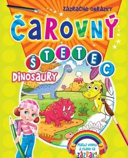 Nalepovačky, vystrihovačky, skladačky Čarovný štetec - Dinosaury