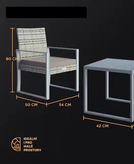 Záhradné jedálenské sety Záhradný set 2+1 D9608 Dekorhome