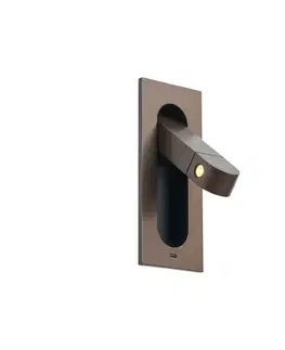 Nástenné osvetlenie Moderné nástenné svietidlo tmavý bronz vrátane LED a portu USB-C - Hilton
