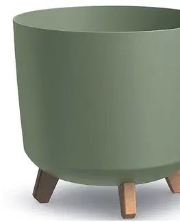 Kvetináče a truhlíky NABBI DGTL300L plastový kvetináč na nožičkách 29,8 cm zelená