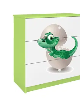 Komody so zásuvkami Detská komoda Babydreams zelená – Dino