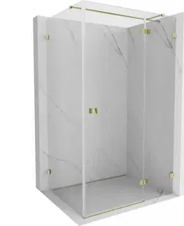 Sprchovacie kúty MEXEN/S - Lunar T sprchovací kút dvere krídlové pravá 130 x 120, transparent, zlato 834T-130-120-50-00-P