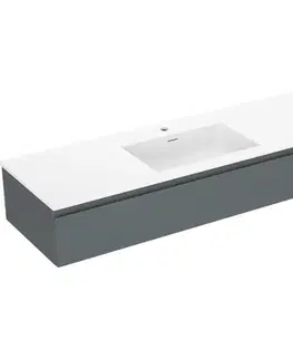 Kúpeľňový nábytok MEXEN/S - Orio kúpeľňová skrinka 140 cm s umývadlom Otis, 1 šuplík, grafit mat/biela mat 91A10-14023-1-BF66-W18M01