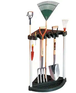 Kvetináče a truhlíky KETER Rohový regál na náradie GARDEN TOOL | čierny