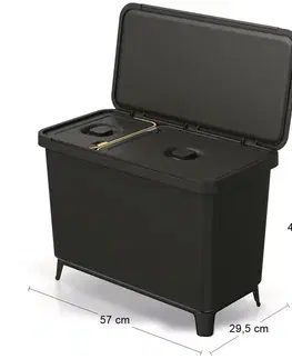 Odpadkové koše NABBI NKS45W2 odpadkový kôš na triedený odpad 33l čierna