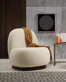 Kreslá Kreslo ušiak Tina - Bouclet White