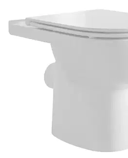 Doplnky do kúpeľne AQUALINE - TAVON WC kombi misa, Rimless, 61x35,5cm, zadný odpad, biela PB106-111