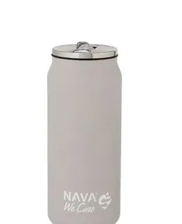 Termosky a termohrnčeky Kinekus Termohrnček so slamkou 500 ml nerez, sivý NAVA