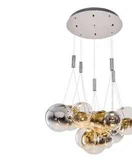 Svietidlá  LED luster na lanku ENNA 15xG9/5W/230V 3000K dymová/zlatá 414LRC1475