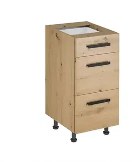 Kuchynské skrinky stojace Skrinka do kuchyne Langen d40s3 úchyt dub artisan