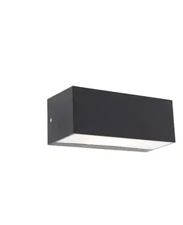 Vonkajšie nástenné svietidlá Moderná nástenná lampa čierna s svetelným efektom IP54 - Houks