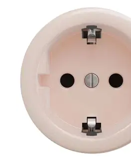 Predlžovacie káble lap - Retro domová zásuvka bez rámčeka SCHUKO 230V/16A staroružová R/ZS