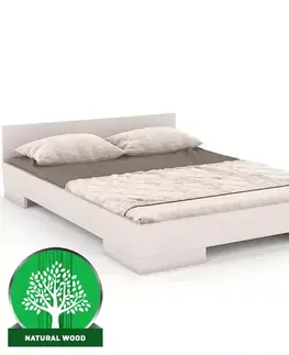 Dvojlôžkové postele Posteľ drevené  buk Skandica Spectrum Nízka 160x200 Biely
