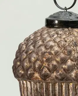Vianočné dekorácie Sklenená ozdoba Acorn Gold 7x7x10 cm