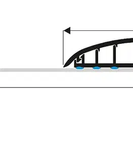 Přechodové lišty a profily Prechodový profil 74 mm, oblý (samolepiaci narážací) | pre vedenie káblov Stříbro 62