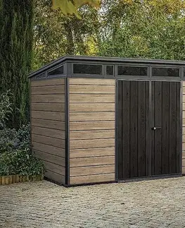 Záhradné domčeky Záhradný domček plocha 342 x 216 cm (svetlo hnedá-antracit)