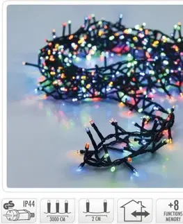 Vianočné osvetlenie Kinekus Svetlo vianočné 1500 LED farebné, 30 m, s časovačom, s funkciami, na 330 cm stromček, vonkajšie/vnútorné