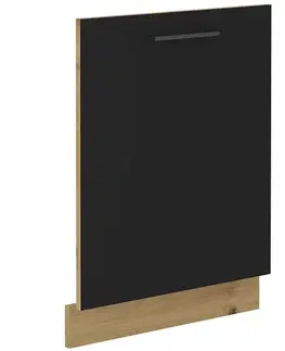 Kuchynské dolné skrinky KONDELA Monro ZM dvierka na umývačku 71,3x59,6 cm čierna / dub artisan