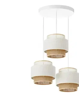 Svietidlá  Závesné svietidlo BOHO 3xE27/60W/230V biela/juta H0181