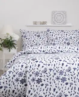 Obliečky MKLozkoviny.sk Francúzske flanelové obliečky - Lúčne kvety - 220 × 200 cm - 70 x 90 cm