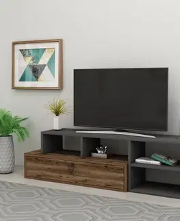 TV stolíky TV stolík Duru - Light Walnut, Anthracite