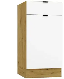 Kuchynské skrinky stojace Kuchynská skrinka Cosmo Gianna D40s/1 P/L Biela Aljaška/Dub Artisan