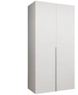 Šatníkové skrine Skriňa Alicante I 100 biela/strieborný