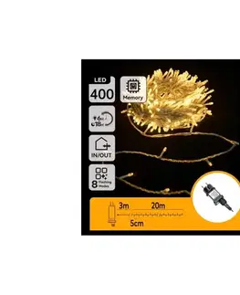 LED osvetlenie  B.V.  - LED vonkajšia svetelná reťaz 400xLED/6W/230V 20m IP44 teplá biela B10303ABLZ