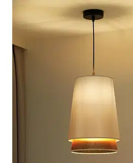 Svietidlá  - Luster na lanku BELL SHINY 1xE27/15W/230V pr. 25 cm biela/medená 603249