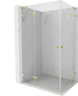 Sprchovacie kúty MEXEN/S - Lunar L Duo sprchovací kút dvere krídlové 120 x 85, transparent, zlato kartáčovaná 834L-120L-085P-55-00