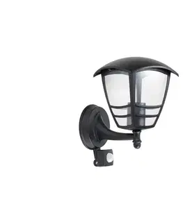 Svietidlá  Vonkajšie nástenné svietidlo so senzorom TEVIO 1xE27/60W/230V IP54 čierna 003700