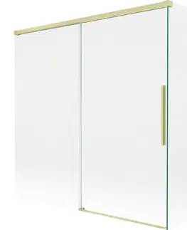 Sprchové dvere MEXEN/S - Rox L vaňová zástena 2-krídlová posuvná 160 + 80 x 150, transparent, zlatá kartáčovaná 8C9L-160-080-55-00