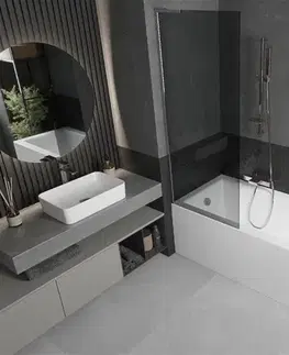 Sprchové dvere MEXEN/S - Next L vaňová zástena FIX 70 x 150, grafit, chróm 895-070-000-03-40-01